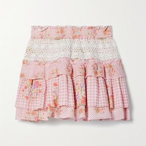 LoveShackFancy Corbett skirt in berry picnic